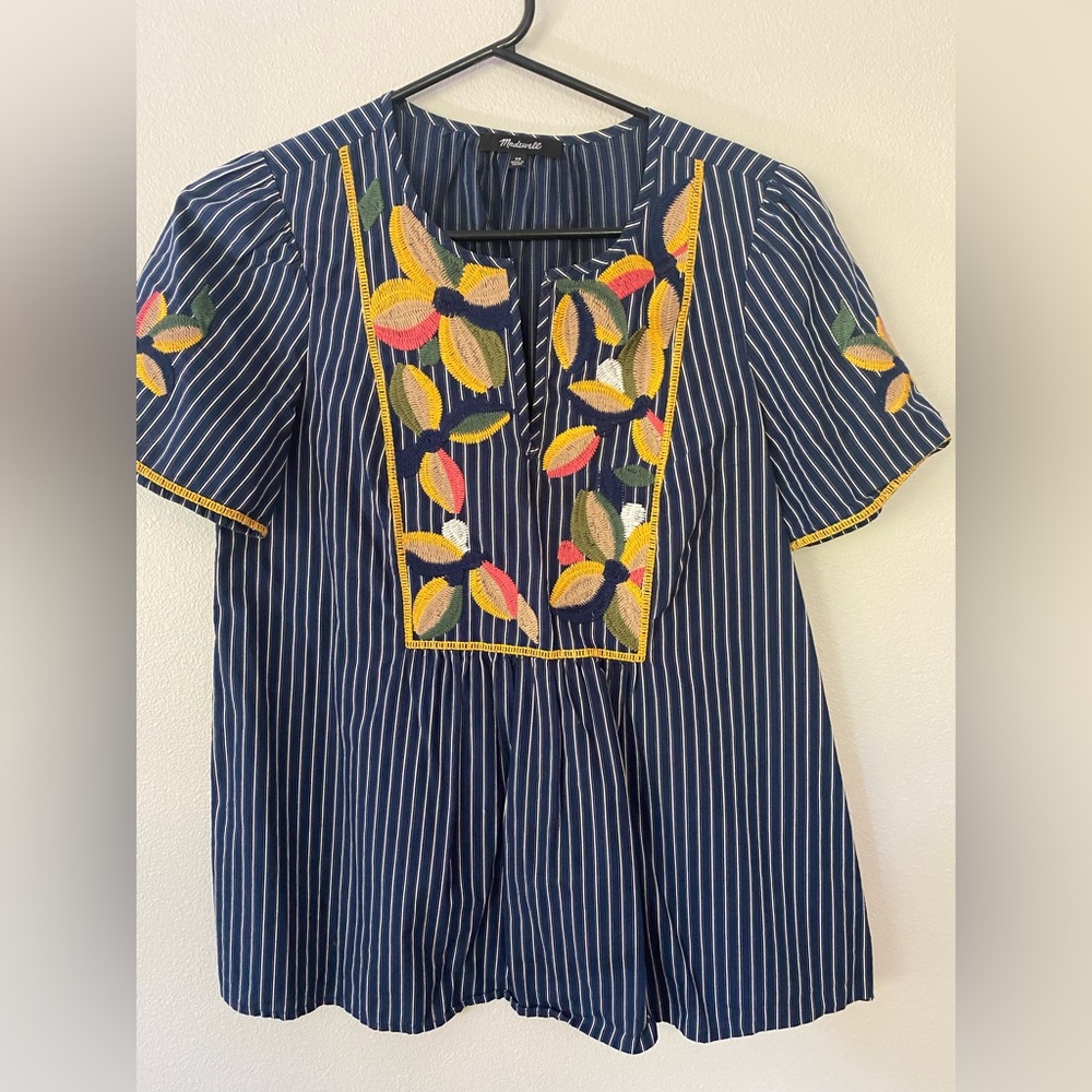Embroidered Madewell top